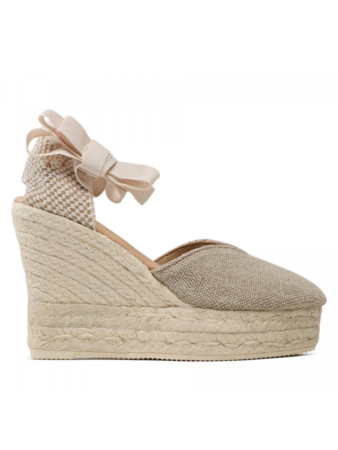 Espadrilky Manebi Heart-Shaped Wedge Espadrilles O 7 1 WH Béžová